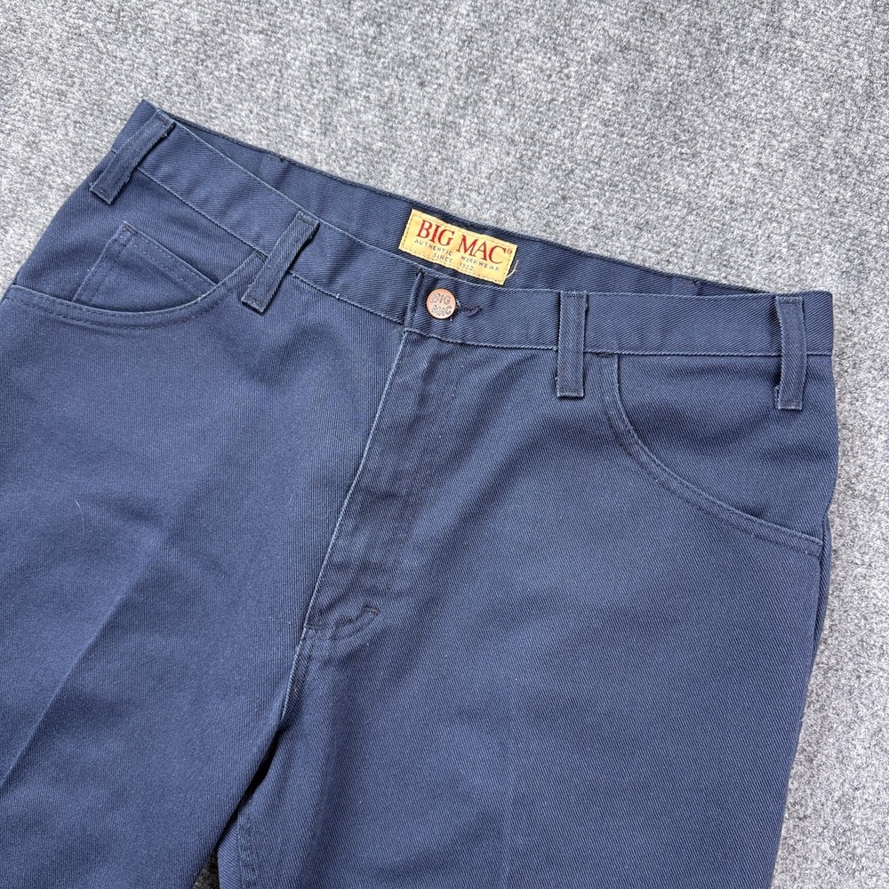 Vintage Big Mac Mens Pants 33x27.5 Fit Straight Leg Twill Work Navy 90s EUC